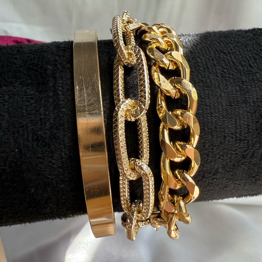 Zara Just In Zara 3x  stainless steel Elegant Gold Bracelet Set - Picture 7 of 12